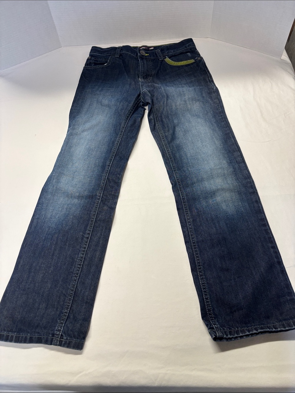 Tommy Hilfiger Dark Blue Kids Bootcut Jeans with Faded Wash